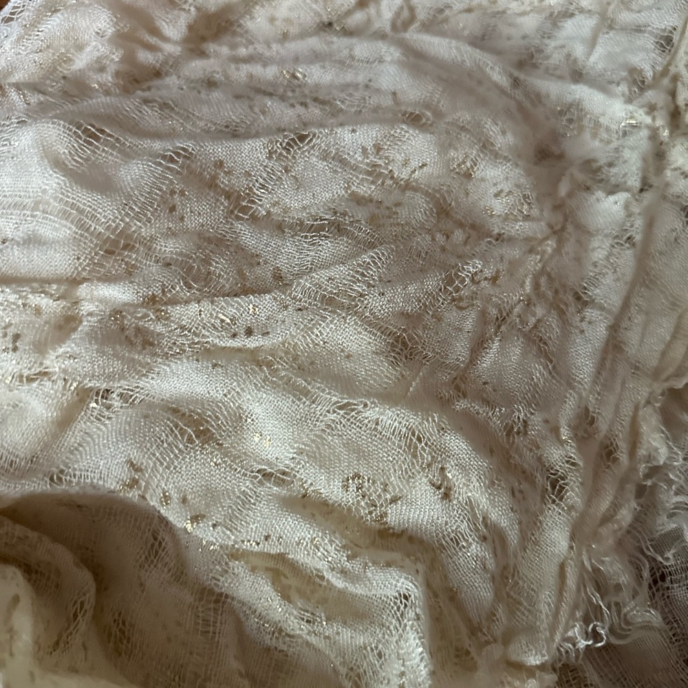 Cream Textured Fabric infinity scarf